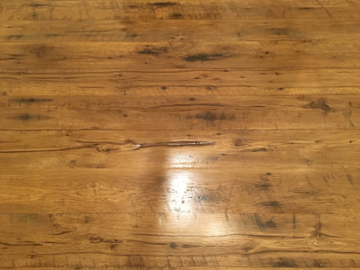 This image shows the great color and charachter the reclaimed white oak wood has.