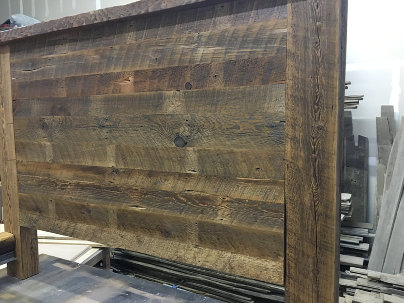 Headboard for the reclaimed wood beam bed frame